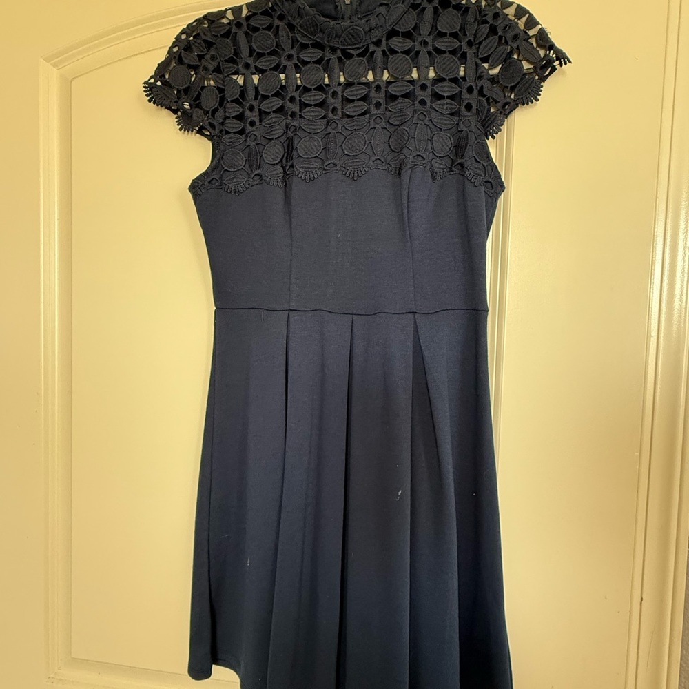 Sequin Hearts Black Lace Dress
